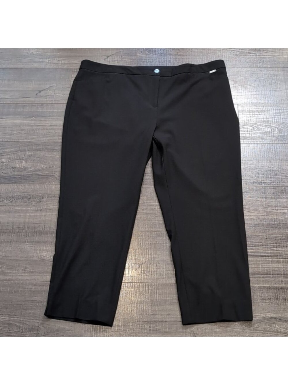 Laura Slim Black Trousers Womens Plus Size Cropped Ankle Length Business Pants